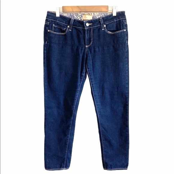 Paige Roxie Crop Dark Wash Ankle Denim Jeans - Picture 1 of 7